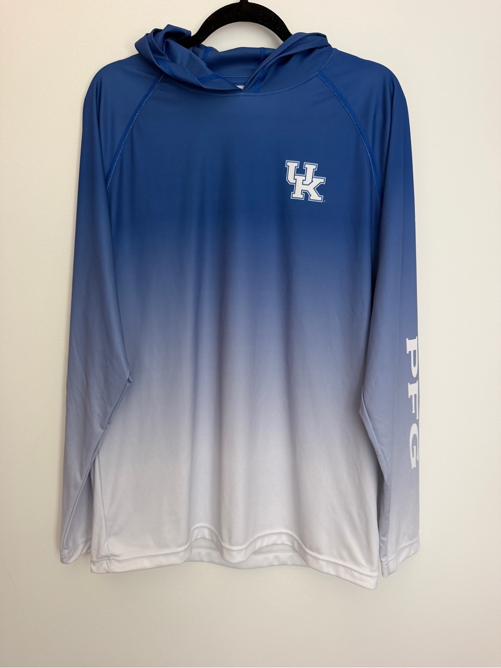 Men’s Columbia PFG long sleeve hooded shirt Kentucky Wildcats UK, size M